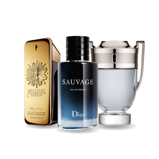 Combo di 3 profumi One Million di Paco Rabanne, Sauvage di Dior e Invictus di Paco Rabanne da 100 ml
